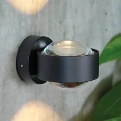 Puk Mini Wand, G9, heldere glazen, mat zwart
