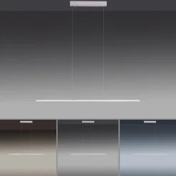 PURE LED hanglamp Lite, zilver, 100 cm, CCT, dimbaar