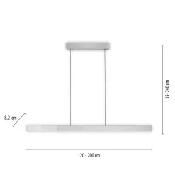PURE LED hanglamp Moto-Rise, zilver, aluminium CCT