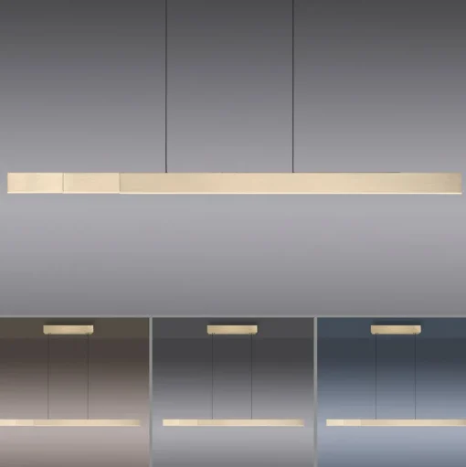 PURE LED hanglamp Moto-Rise, mat messing, aluminium CCT