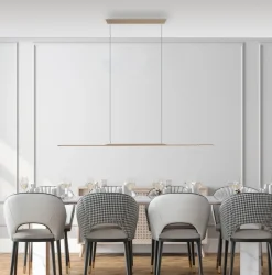 PURE LED hanglamp Oppervlakte, brons 125 cm aluminium 3.000 K