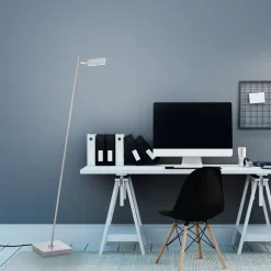 Pure Mira LED vloerlamp, afstandsbediening, alu