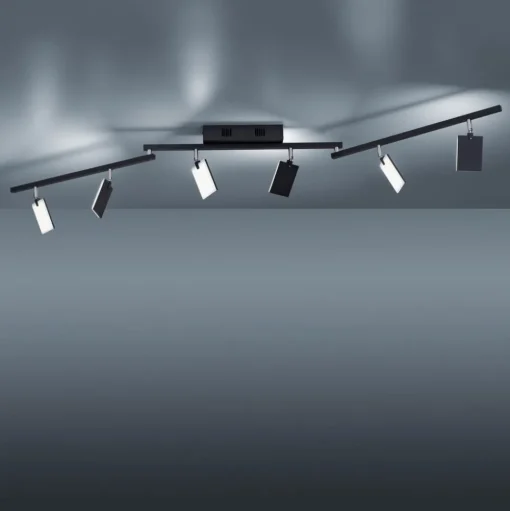 PURE Mira plafondlamp 6-lamps remote CCT zwart