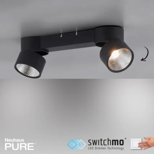 Pure Nola LED plafondlamp 2-lamps zwart