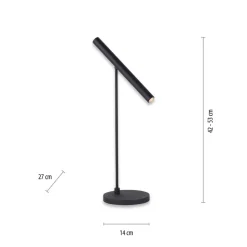 Pure Tutua LED tafellamp, sensordimmer, zwart