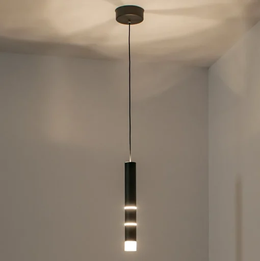 PURE Vega LED hanglamp, een cilinder, zwart