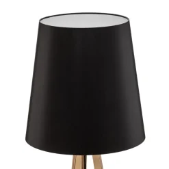 Quitani driepoot vloerlamp Jata, houtchintz, zwart