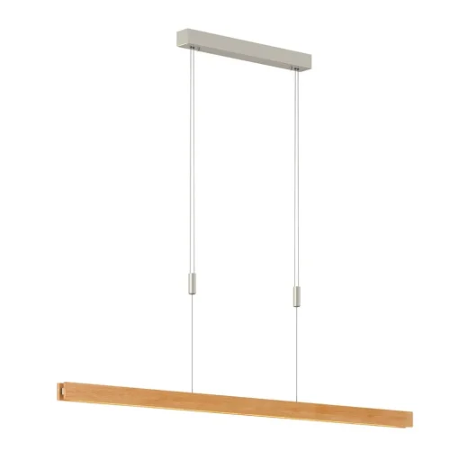 Quitani hanglamp Alin, lengte 138 cm, natuurlijk eiken