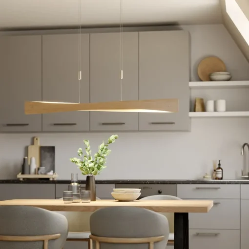 Quitani hanglamp Lian, eikenhout