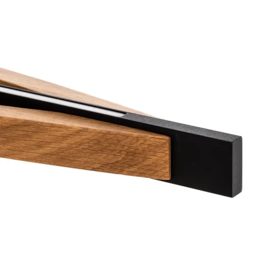 Quitani LED hanglamp Kiera, eiken/zwart, 98 cm