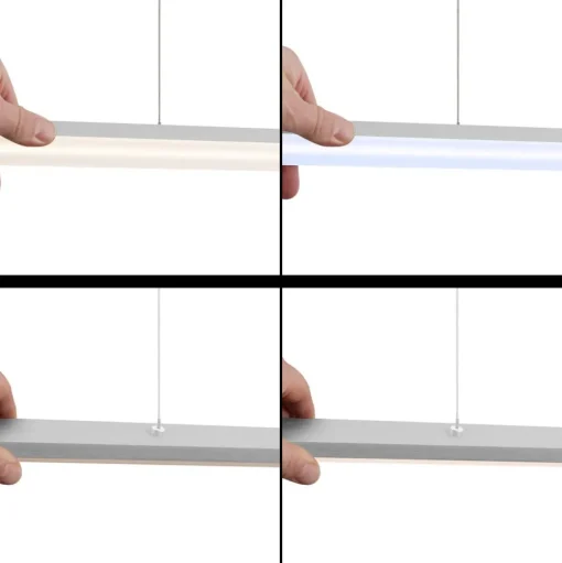 Quitani LED hanglamp Margita, lengte 118 cm, zilver