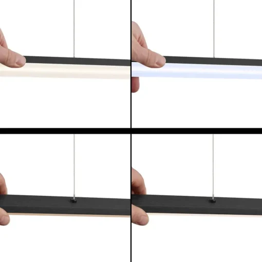 Quitani LED hanglamp Margita, lengte 148 cm, zwart