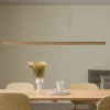 Quitani LED hanglamp Nora, eiken natuur, lengte 118 cm