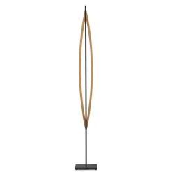 Quitani LED vloerlamp Kiera, eiken/zwart mat
