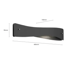 Quitani LED wandlamp Lian, aluminium/zwart