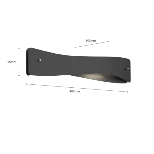 Quitani LED wandlamp Lian, aluminium/zwart