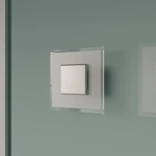 Quitani LED wandlamp Lole, glas, mat aluminium, 25 x 25 cm