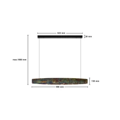 Quitani Persida hanglamp, 98 cm, slagmetaal, goud