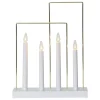Raam kandelaar Glossy, frame, 4-lamps, wit