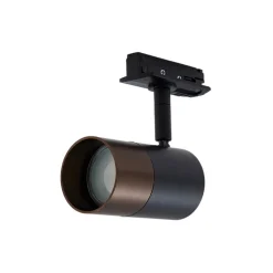 Railspot Lindby, GU10, Ø 6 cm, zwart/bruin