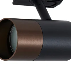 Railspot Lindby, GU10, Ø 6 cm, zwart/bruin