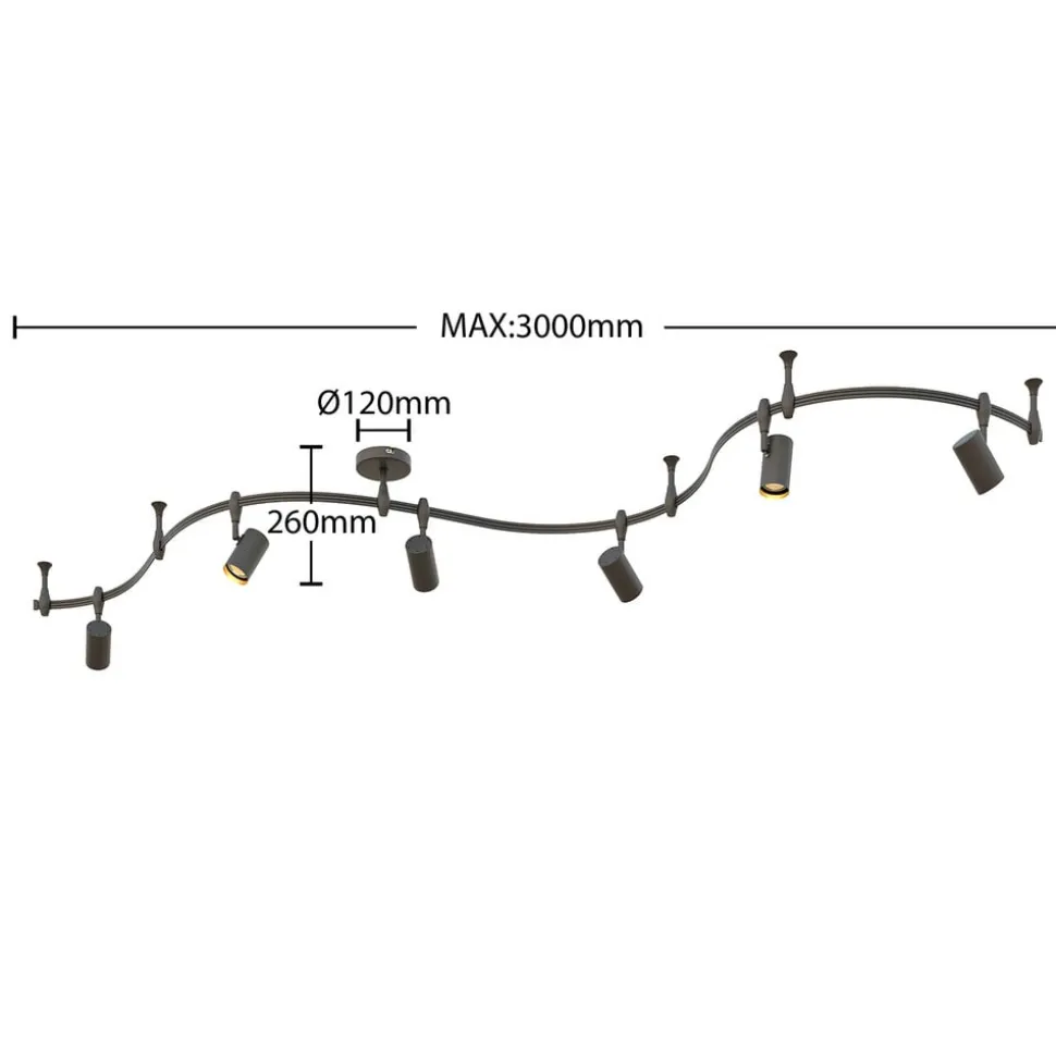 Railsystem Delila, zwart, flexibel gebruik