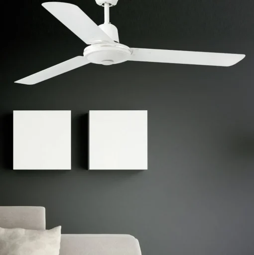 Rechte witte plafondventilator ECO INDUS