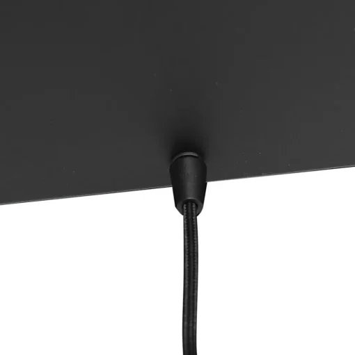 Reflexion hanglamp, metaal, glas, 9-lamps, zwart