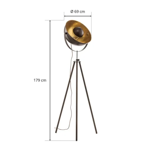 Roestkleurige driebenige vloerlamp Xirena I
