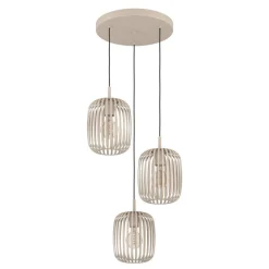Romazzina hanglamp, Ø 46 cm, zandkleurig, 3-lamps, staal