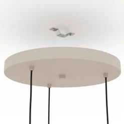 Romazzina hanglamp, Ø 46 cm, zandkleurig, 3-lamps, staal