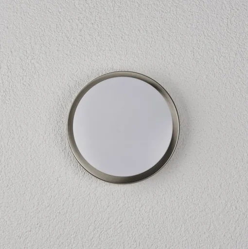Ronde buitenwandlamp Fero, roestvrij staal