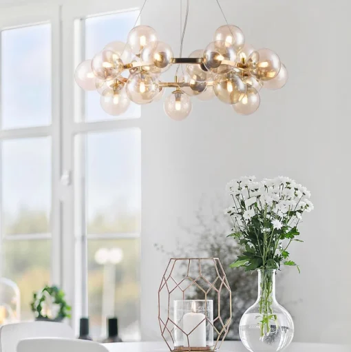 Ronde hanglamp Dallas, goud