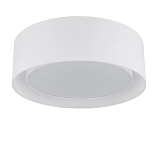Ronde stoffen plafondlamp Antoni in wit