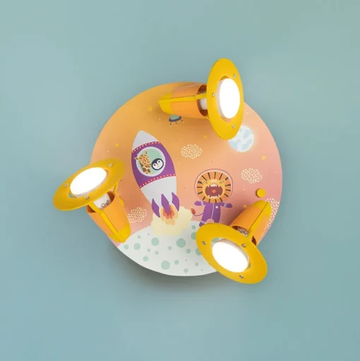 Rondell Escape plafondlamp, oranje, 3-lamps