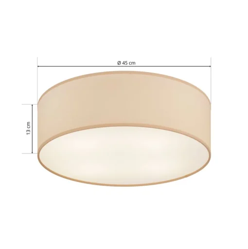 Rondo plafondlamp, beige, metaal, Ø 45 cm, E27