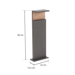 Ruka LED tuinpadverlichting met houten element, 60 cm