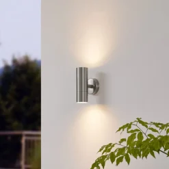 RVS buitenwandlamp hakon 2 lichts
