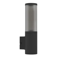 Salle buitenwandlamp, hoogte 31 cm, zwart, aluminium