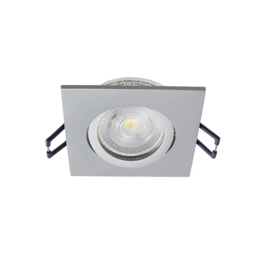 Samsola plafondinbouwlamp, aluminiumkleurig, 9 x 9 cm, metaal