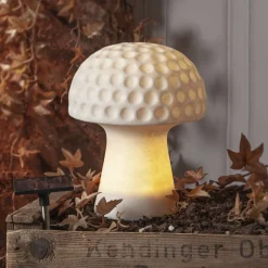 Sandy LED lamp op zonne-energie, 24 cm, wit, kunststof, paddestoelvorm