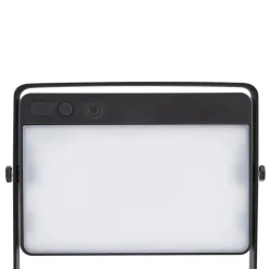 Saulio LED tafellamp op zonne-energie, zwart, IP44, aluminium, USB,