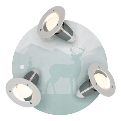 Scandi forest plafondlamp, mintgroen, Ø 29 cm, 3-lamps, E14