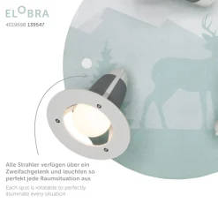 Scandi forest plafondlamp, mintgroen, Ø 29 cm, 3-lamps, E14