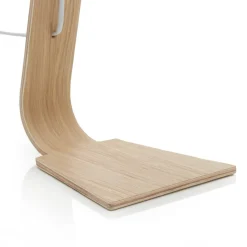 Scandinavische witte tafellamp met stoffen kap