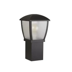 Seattle sokkellamp, IP44, zwart, hoogte 45 cm, metaal