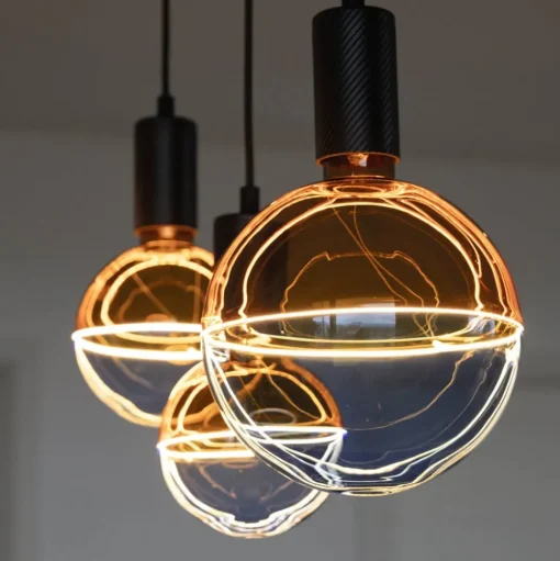 Segula LED globe Illusion, E27 G125 blauw/amber 5W 1.900K dimbaar