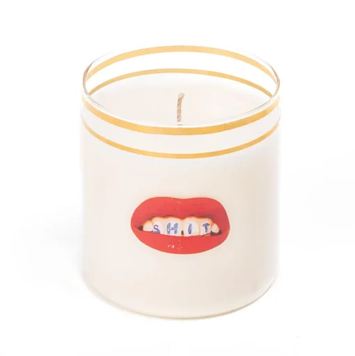 SELETTI glazen kaars Shit, hoogte 8,5 cm, was, veganistisch, glas