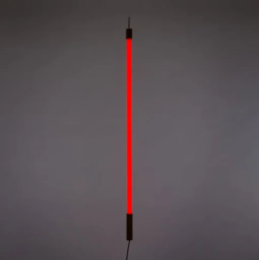 SELETTI LED lamp Linea, rood, houten details, universeel