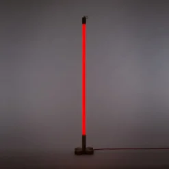 SELETTI LED lamp Linea, rood, houten details, universeel